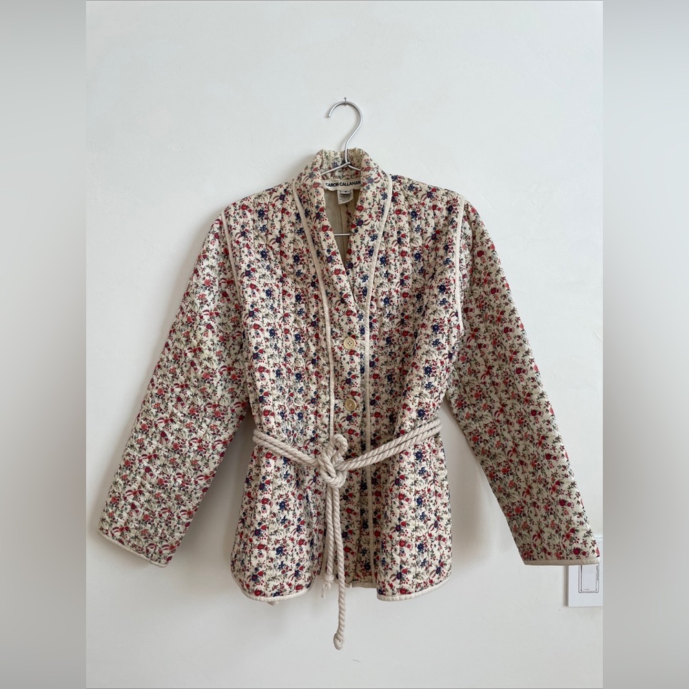 Caron Callahan Tao quilted jacket in lawn floral size small